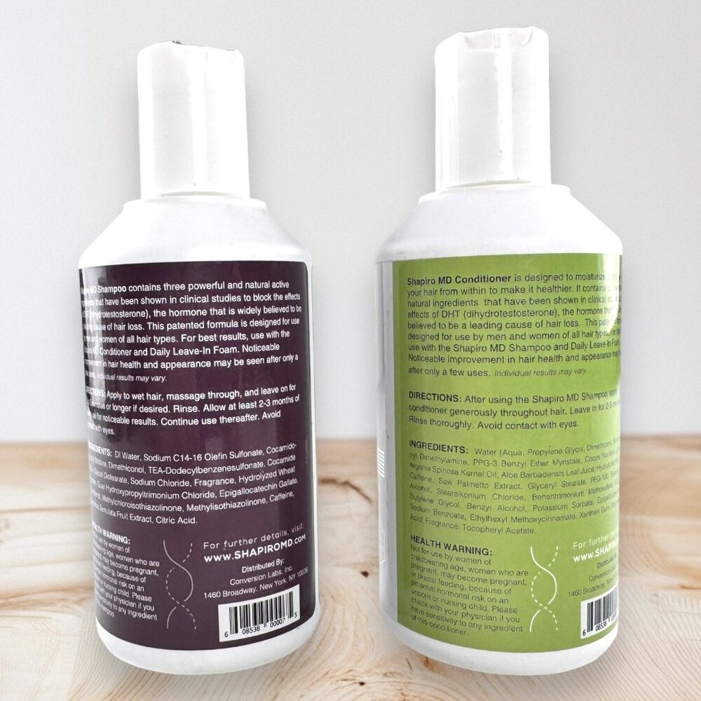 Shapiro MD Triple Action Hair Therapy Formula Shampoo & Conditioner 9.5 oz. - Picture 2 of 2
